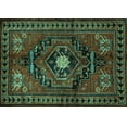 thumbnail image 1 of Ahgly Company Indoor Rectangle Persian Turquoise Blue Traditional Area Rugs, 7' x 10', 1 of 4