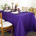 thumbnail image 1 of Wedding Linens Inc. 90"x132" Rectangular Paillette Poly Flax / Burlap Tablecloths - Regency Purple, 1 of 1