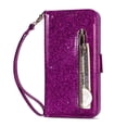 thumbnail image 2 of Samsung Galaxy S10e Case, Dteck Bling Glitter PU Leather Zipper Wallet Case Cover With Hand Strap,Purple, 2 of 5