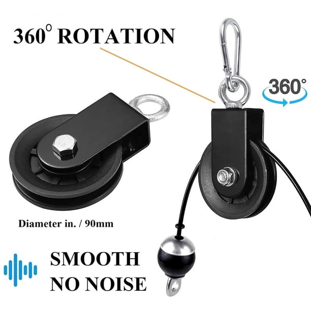 LAT and Lift Pulley System Gym Upgraded DIY Fitness Pulley Cable Machine Attachment for Triceps Pull Downs Biceps Curl Forearm Shoulder Home Gym Exercise Pulley System Equipment Walmart Business Suppl...