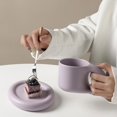 thumbnail image 3 of Taza de cerámica Taza de gruesa con , taza para beber agua, té , apto para microondas y vavajils, para regalos Púrpura perfecl Taza de café, 3 of 7