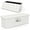 White, variant on Costway 43 Inches Folding Storage Ottoman Bench with Side Pocket Storage Chest Dark Gray