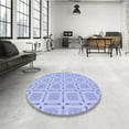 thumbnail image 4 of Ahgly Tapis Rond Lavable en Machine Intérieur Transitionnel Bleu Ciel, 4 Pieds Rond, 4 of 7