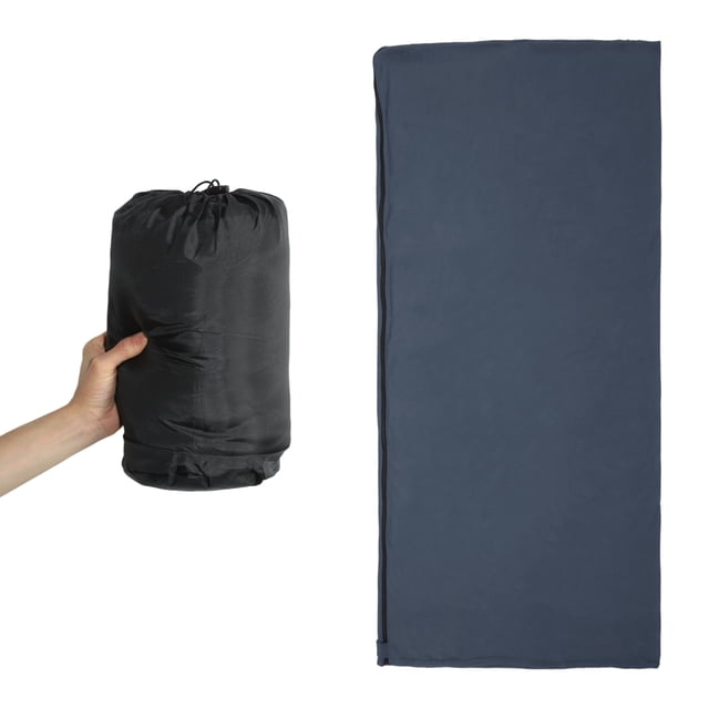 Saco de dormir único forro de saco de dormir individual para camping, viajes, hoteles, albergues, gris oscuro 70.87"x31.50"