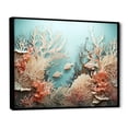 thumbnail image 2 of Designart "Collage Of Fish In Watercolor Dance" Coastal Coral Under Water Floater Framed Wall Art Prints, 2 of 5