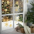 thumbnail image 2 of DKTIE 192pcs Christmas Window Stickers Set - 8 Golden Snowflake Patterns | Detachable Decorative Decals for Holiday Decor, 2 of 6