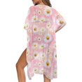 thumbnail image 5 of HELLHERO Lightweight Bathing Suit Cover Up for Vacation Polyester Quick Dry Long Kimono Swimsuit Cover Up Daisy Pattern, 5 of 6
