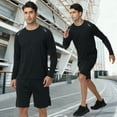 thumbnail image 5 of Taigaofy Men's 2 Pack Athletic Shirts Mesh Rash Guard Quick Dry Lightweight Long Sleeve Black L, 5 of 7