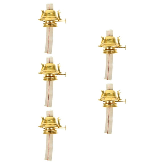 5 Sets Kerosene Lamp Holder LED Lantern Wall Oil Diffuser Refill Burner Golden