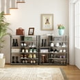 thumbnail image 2 of HOMLUX 6-Tier Wood & Stainless Steel Tubes Shoe Rack, Shoe Shelf Holds up to 13 Pairs for Enterway, French Oak Gray & Black, 2 of 6