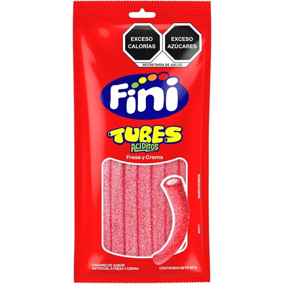 Caramelo suave Fini Tubes Aciditos sabor fresa 40g
