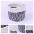 thumbnail image 2 of Unique Bargains Woven Storage Basket Bin with Handle for Clothes Home Decor White Grey S, 2 of 5