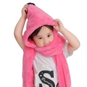 Autumn Winter Thickened Scarf Hat Glove Sets Windproof Apparel Accessories Scarf Hat Glove Sets Three Piece Set Warm Hat ROSE RED