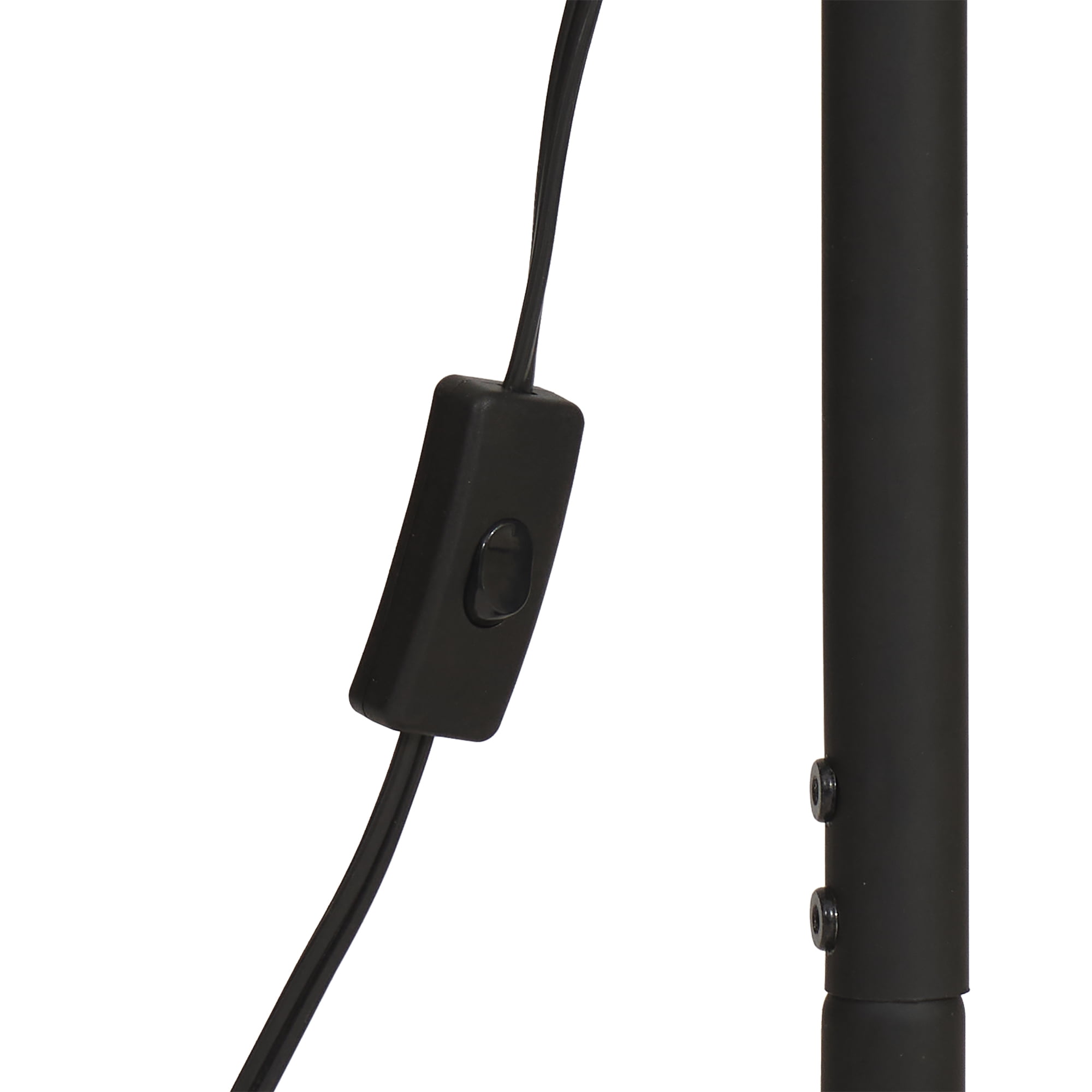 Mainstays 65" Modern Adjustable Head Matte Black Floor Lamp with Black Conical