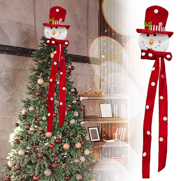 karymi Snowman Christmas Tree Topper Doll Decoration for Holiday Tree Festive Winter Display Womens Gifts for Christmas Super Savings Week Super Savings Week Summer Clearance