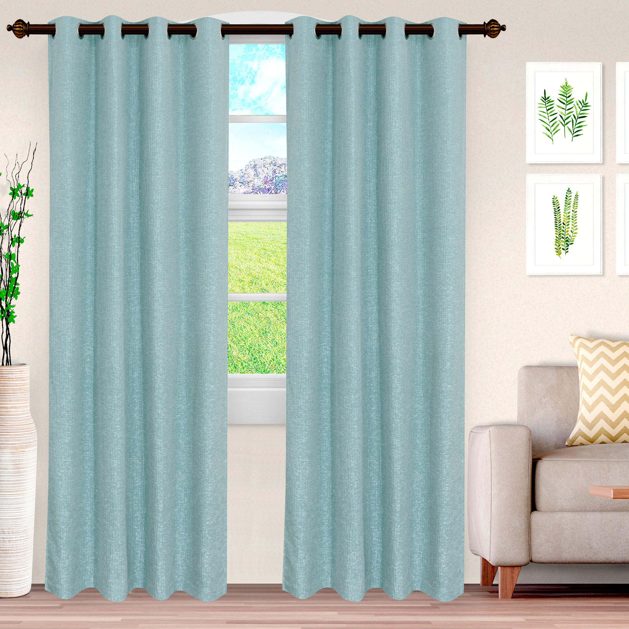 84-Inch Lavish Home Olivia Jacquard Grommet Single Curtain Panel Blue 