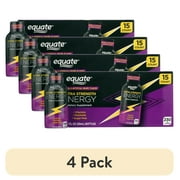 (4 pack) Equate Extra Strength Energy Dietary Supplement, Caffeine 230mg, Grape Flavor, 15 Pack