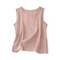 thumbnail image 2 of Plus Size Tank Tops for Women Sleeveless Round Neck Solid Summer Vest Pink XXXL, 2 of 4