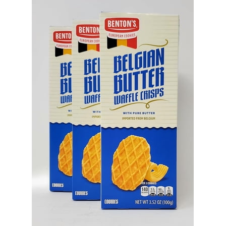 Benton's Belgian Butter Waffle Crisps With Pure Butter, 3.52 oz, Pack of 3