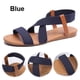 thumbnail image 5 of Sandalias Planas Elásticas para Mujer Elegantes Con Cruzadas Viajes Al Aire Libre (41) Azul, 5 of 8