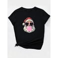 thumbnail image 4 of Playera Deportiva Manga Corta Mujer Dry-FitCasual Crew Neck T-Shirt for Women with Cool Santa Print - 100% Polyester, Medium Stretch, Knit Fabric, Hip-Hop Style, Short Sleeve Top for Spring/Summer/F, 4 of 8