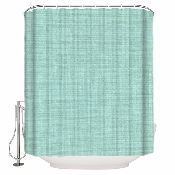 Linen Mint Green Bathroom Shower Curtains with 12 Hooks Polyester Waterproof Shower Curtain for Stalls and Bathtubs Modern Minimalist Pure Solid Color Decorative Bathroom Privacy Curtain 72x72 Inches
