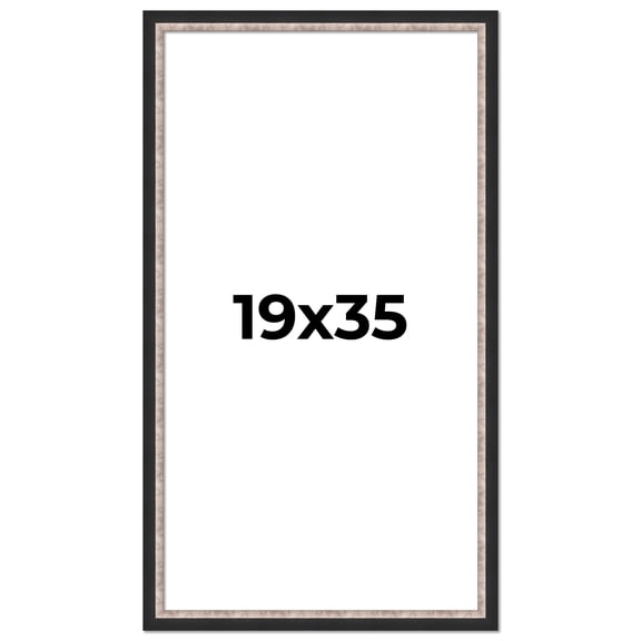 19x35 Frame Silver Real Wood Picture Frame Width 1.25 Inches | Interior Frame Depth 0.75 Inches |