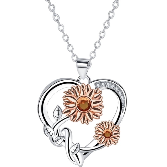 ICTPTOSL Sunflower Necklaces for Women, Sunflower Gifts for Her, Birthday Gift for Wife Birthday Gift Anniversary Girlfriend, Valentine Jewelery Gift