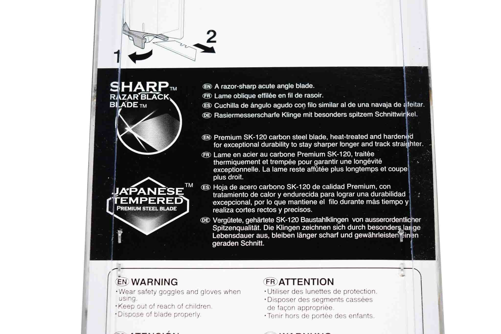 Tajima VRB2-100B V-REX II Premium Tempered Steel Utility Knife Blades, 100-Pack