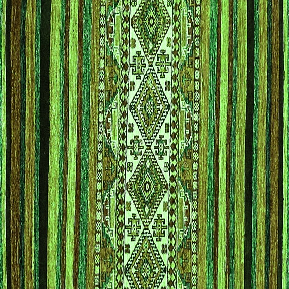 Ahgly Company Indoor Square Abstract Green Modern Area Rugs, 7' Square