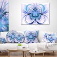 thumbnail image 4 of Designart Turquoise Fractal Flower Pattern - Floral Throw Pillow - 16x16, 4 of 5