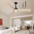 thumbnail image 5 of Wozzio 52 inch Ceiling Fan with Light and Remote,DC Motor,3CCT Dimmable LED Light,3 Solid Wood Blades,Indoor & Outdoor, 5 of 6