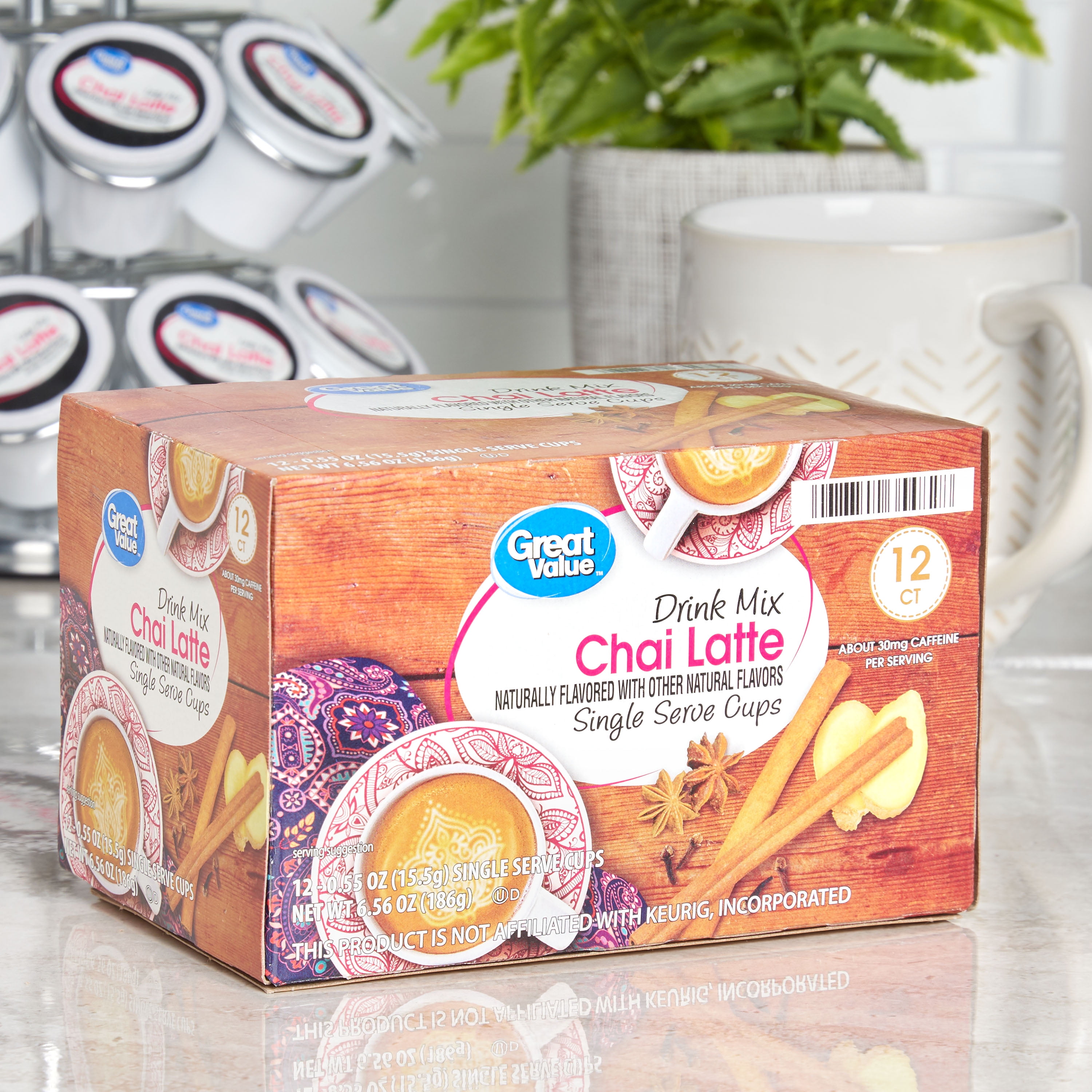 Great Value Chai Latte Drink Mix Single Serve Cups 12 Ct Walmart