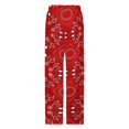thumbnail image 4 of Red Bandana Pajama Pants Loose Pajamas Female Breathable Home Trousers Leisure Sleeping Pants Large Size, 4 of 6