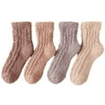 thumbnail image 2 of Fewfanhot Women's 4-Pack Winter Fleece Socks - Thick Warm Mid-Tube Fluffy Solid Color Design Cute Cozy Floor Socks, 2 of 2
