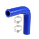 thumbnail image 1 of 1 Juego de manguera de silicona de motor de codo de 90 grados ID de 19mm 0.75 "azul para tubería de entrada de Intercooler de coche con 2 uds de abrazaderas, 1 of 1