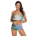 thumbnail image 2 of Ckdifva Paradise Island Womens High Waisted Bikini Set Two Piece Swimsuit Bathing Suits, 2 of 5