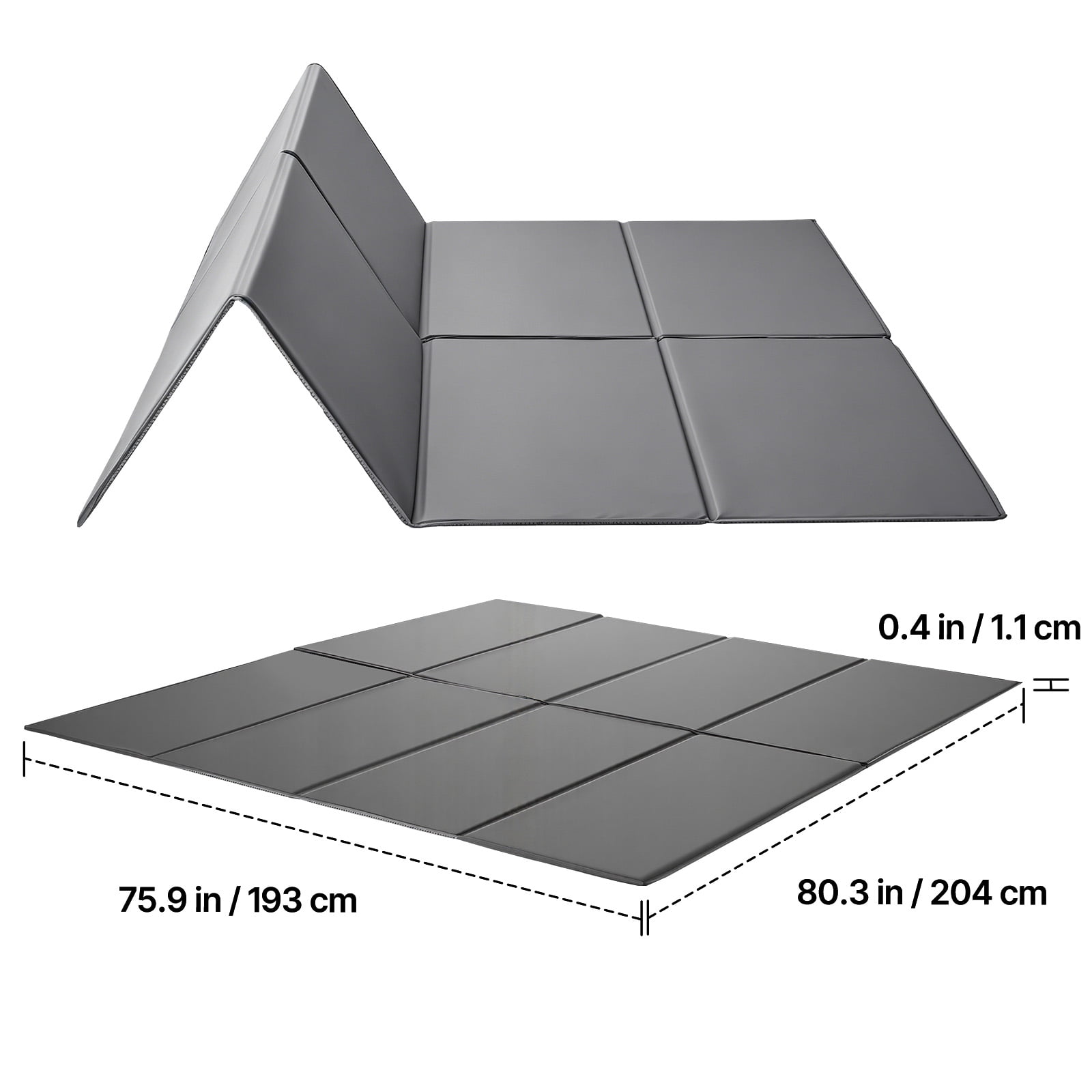 KFFKFF King Size Foldable Bunkie Board, 80.3 x 75.9 in, Mattress Support with Hook-and-Loop Straps, Durable PP Core and 600D Oxford Fabric, Designed to Prevent Sagging for Metal Frames, Bunk Beds