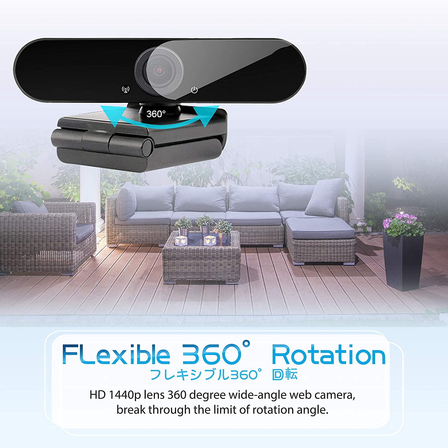 Lexvss 2K 1440P HD Webcam with Microphone, Tripod & Privacy Cover