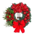 thumbnail image 2 of LED Christmas Wreath for Front Door Decorations, Battery Operated Artificial Greenery Wreath with Warm Lights, Large Bow,Berry Ornaments for Holiday Indoor Outdoor Home Decor, 2 of 7