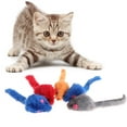 thumbnail image 2 of Interactive Mice for Cats Bright Colors Plush Mouse Play-Catch Training Toy for Indoor Kittens Pet Supplies, 2 of 4
