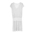 thumbnail image 3 of Vestido Corto de Manga Larga para las Mujeres Vestido de Cuello en V de Estilo Impreso, Poliéster Toda la Temporada, 3 of 6