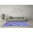 thumbnail image 3 of Ahgly Company Machine Washable Indoor Round Checkered Blue Modern Area Rugs, 6' Round, 3 of 4