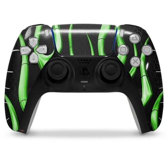 WraptorSkinz Skin Wrap compatible with the Sony PS5 DualSense Controller Metal Flames Green (CONTROLLER NOT INCLUDED)