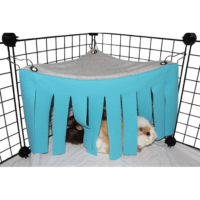 Tienda de campaña para hámster de animales pequeños, hamaca, jaula para esconder mascotas, accesorios, cama nido para conejillo de indias, chinchilla, erizo, rata, ardilla, hurón, conejo enano (azul)