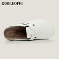 thumbnail image 2 of XGGC Unisex Women's Cork Footbed Clogs Leather Mules with Arch Support Comfort Potato Shoes Scuff Shoes Gift ideas, 2 of 6