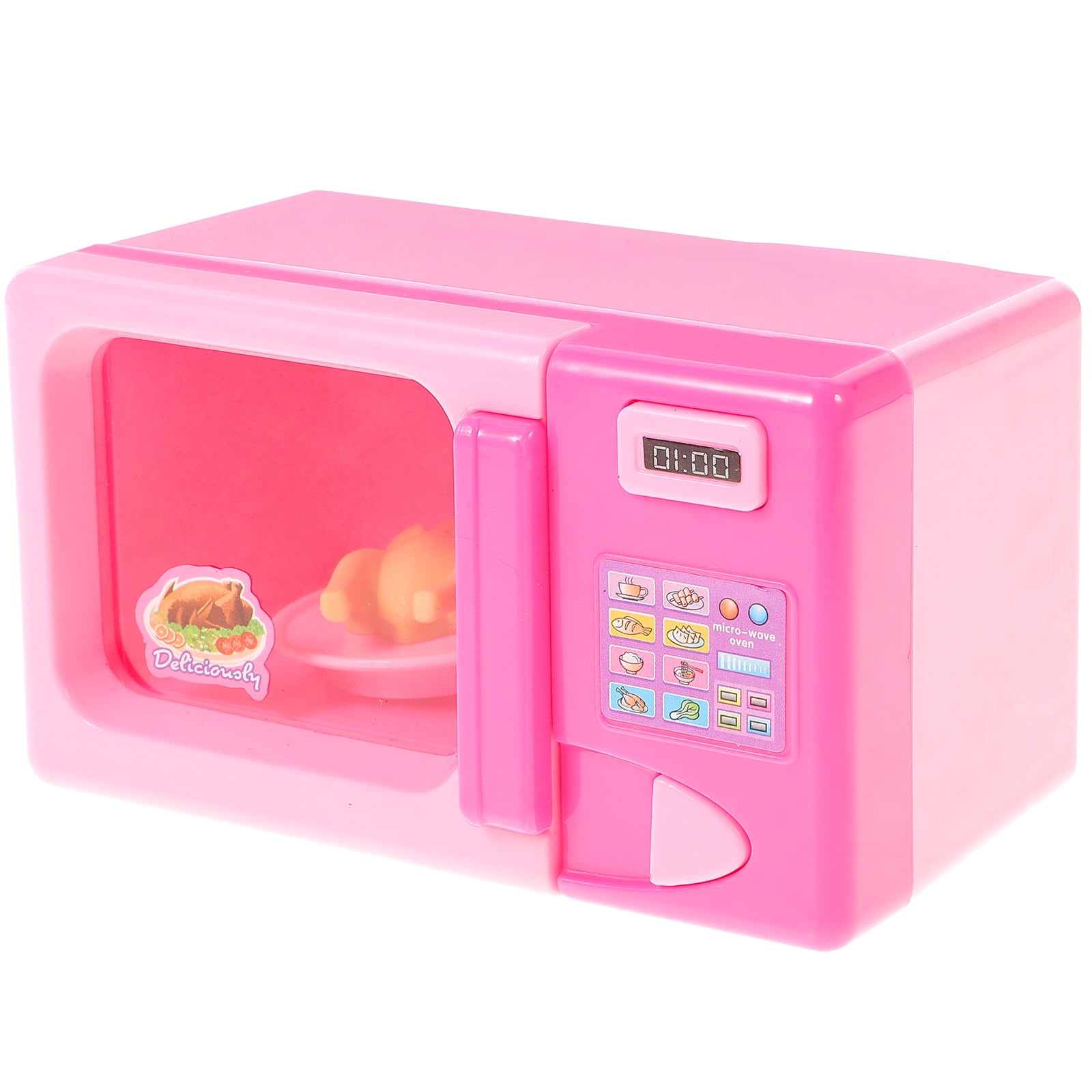 1pc Mini House Microwave Oven Toy Simulation Kitchen Appliance Model Toy (Pink), Size: 11.5X6.3CM