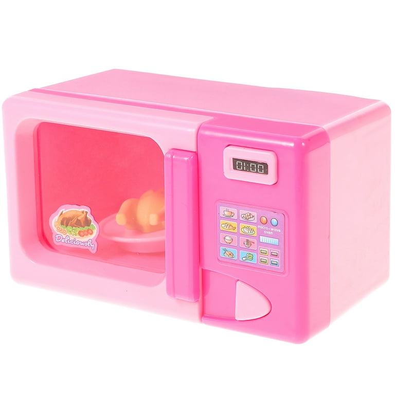Hemoton 1pc Mini House Microwave Oven Toy Simulation Kitchen Appliance  Model Toy (Pink)