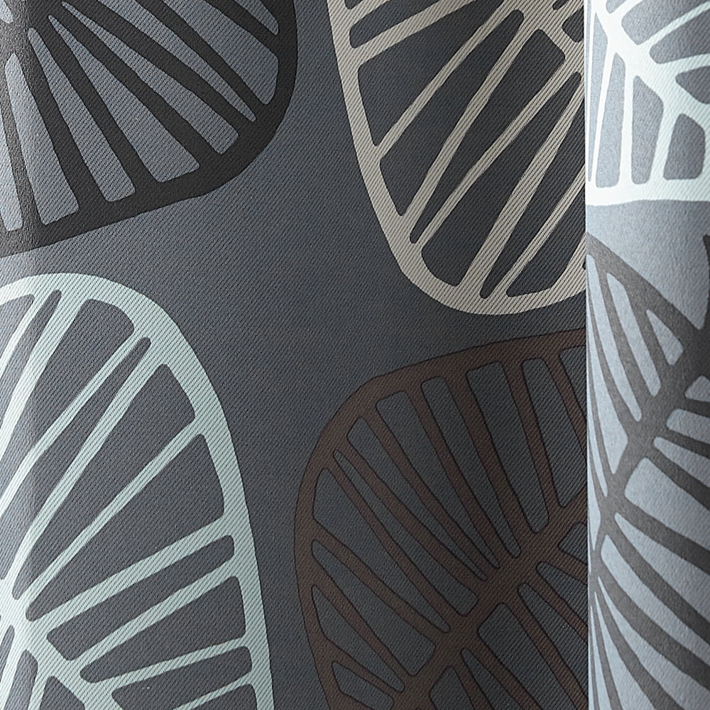 Mainstays Blackout Grommet Single Curtain Panel, 1 Panel, Gray Multicolor Leaves, 40"W x 84"L
