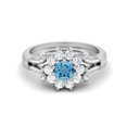thumbnail image 2 of Bague de Fiançailles pour Femmes en Forme Ronde 4.5MM Topaze Bleue Argent Sterling 925, 2 of 3